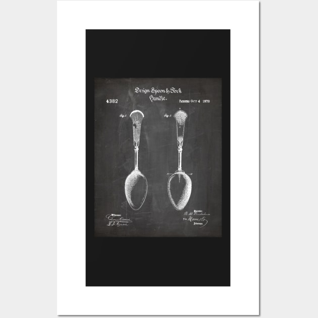 Kitchen Spoon Patent - Cooking Baker Kitchen Décor Art - Black Chalkboard Wall Art by patentpress